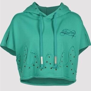 WOMENS FIRST ROW CROPPED FLEECE HOODIE